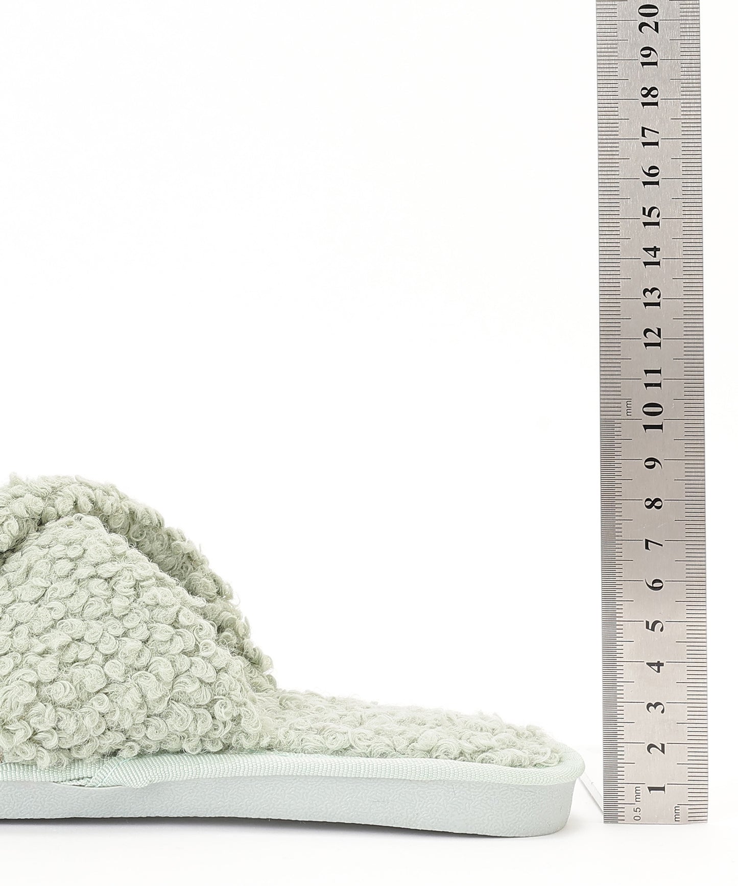 プードルファー クロスデザイン フラット スリッパ ルームシューズ