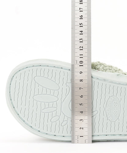 プードルファー クロスデザイン フラット スリッパ ルームシューズ