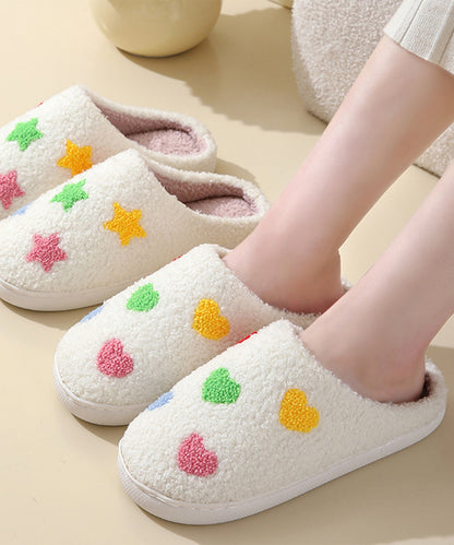 カラフル モチーフ柄 ボア スリッパ ルームシューズ