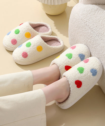 カラフル モチーフ柄 ボア スリッパ ルームシューズ
