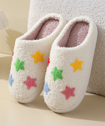 カラフル モチーフ柄 ボア スリッパ ルームシューズ