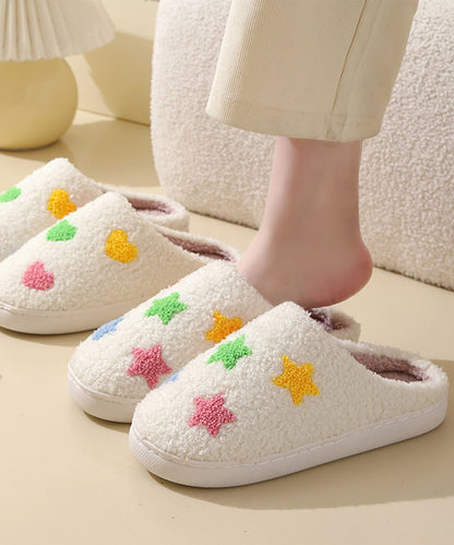カラフル モチーフ柄 ボア スリッパ ルームシューズ