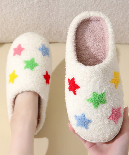 カラフル モチーフ柄 ボア スリッパ ルームシューズ