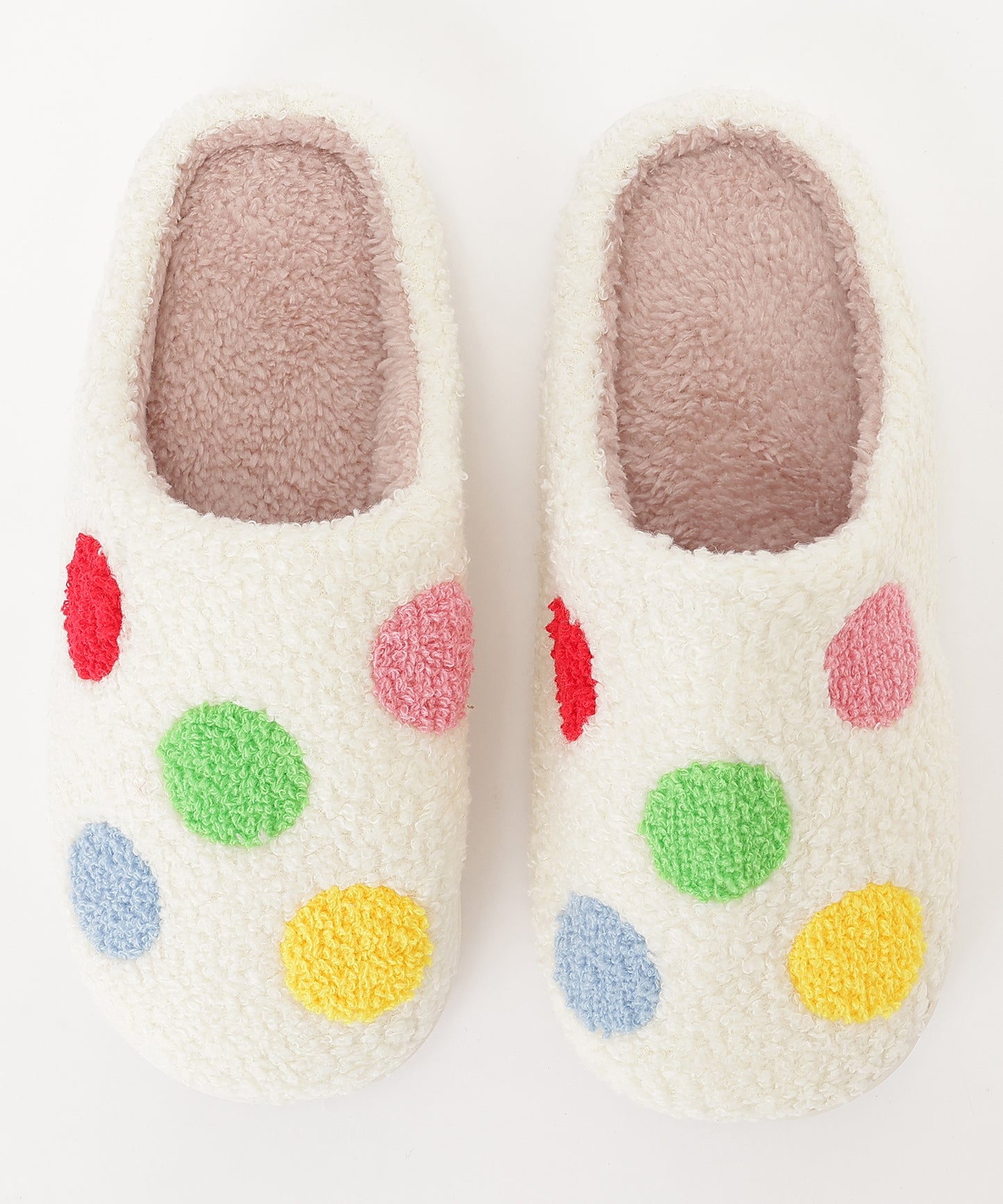 カラフル モチーフ柄 ボア スリッパ ルームシューズ