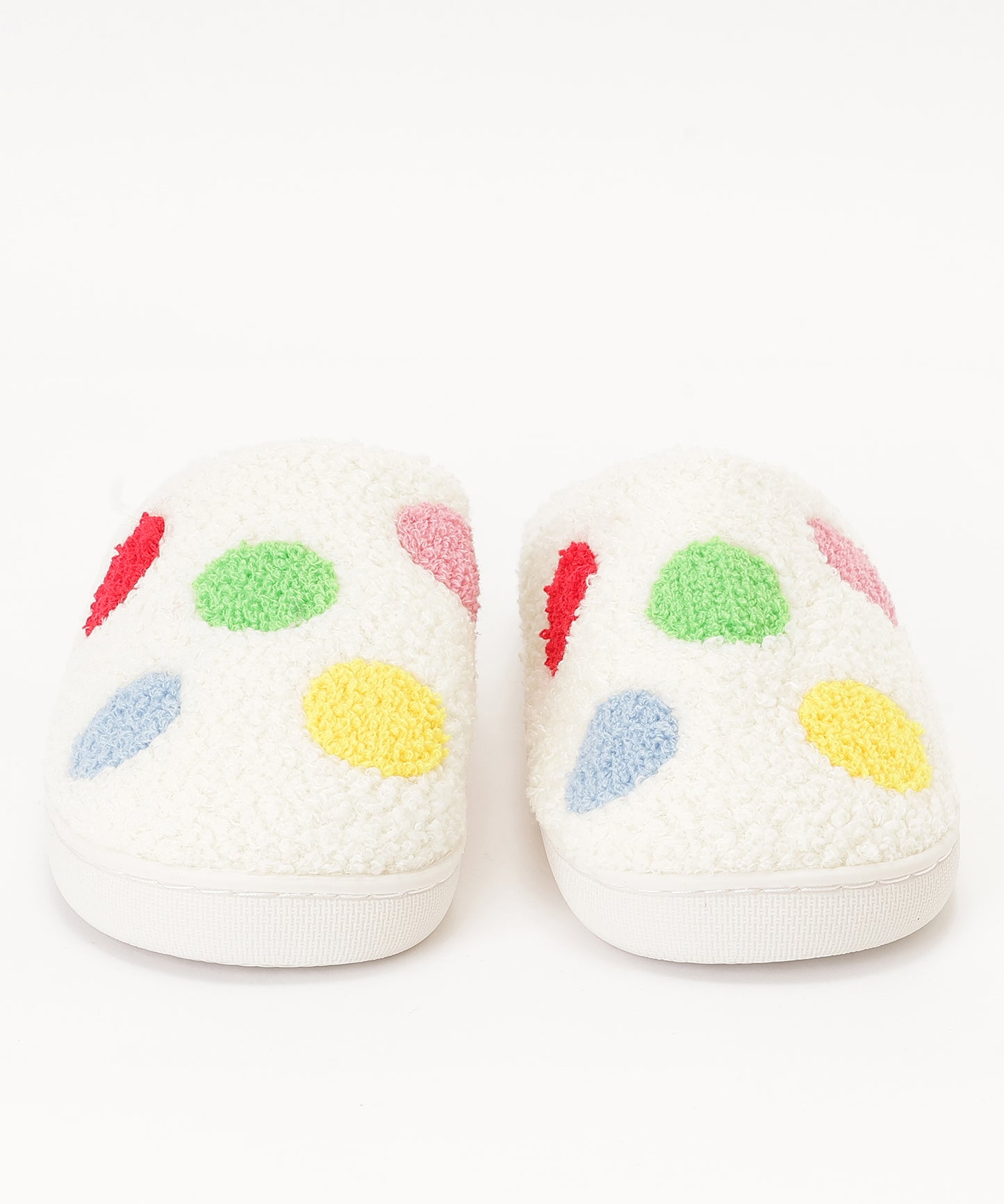 カラフル モチーフ柄 ボア スリッパ ルームシューズ