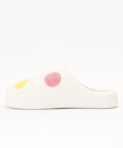 カラフル モチーフ柄 ボア スリッパ ルームシューズ