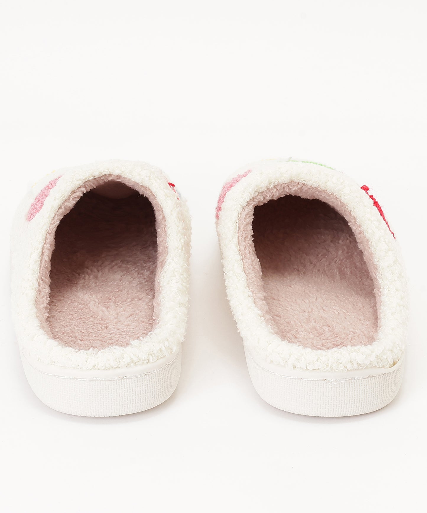 カラフル モチーフ柄 ボア スリッパ ルームシューズ