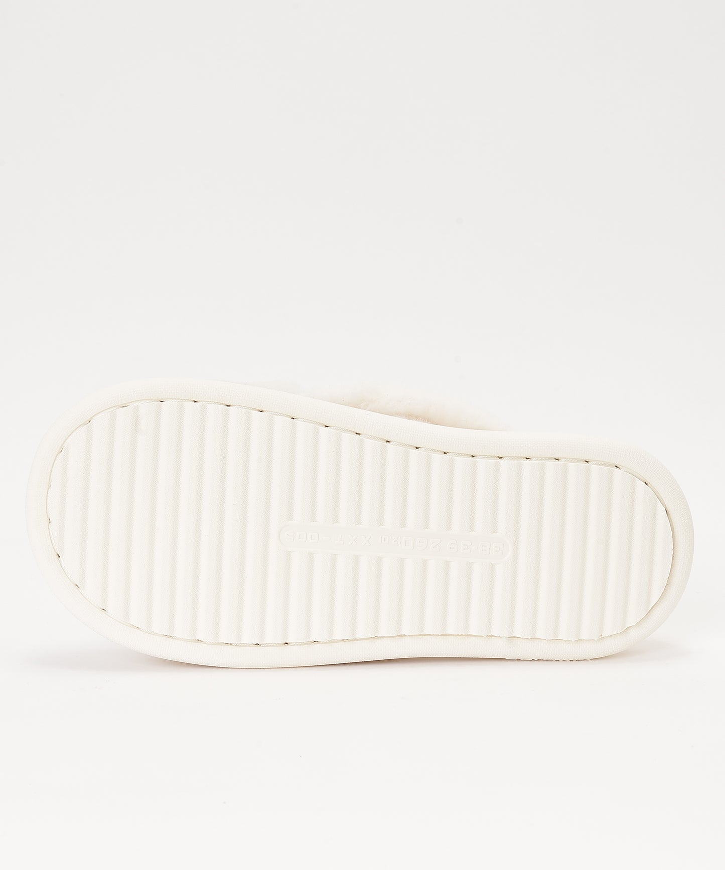 ファー ツイスト クロスデザイン フラット スリッパ ルームシューズ