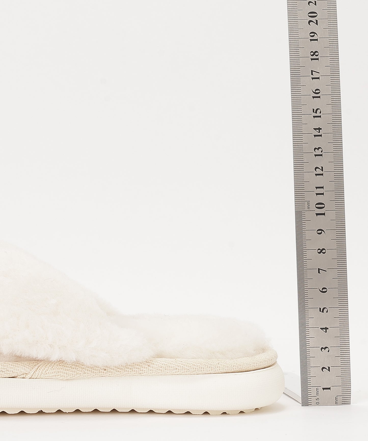 ファー ツイスト クロスデザイン フラット スリッパ ルームシューズ