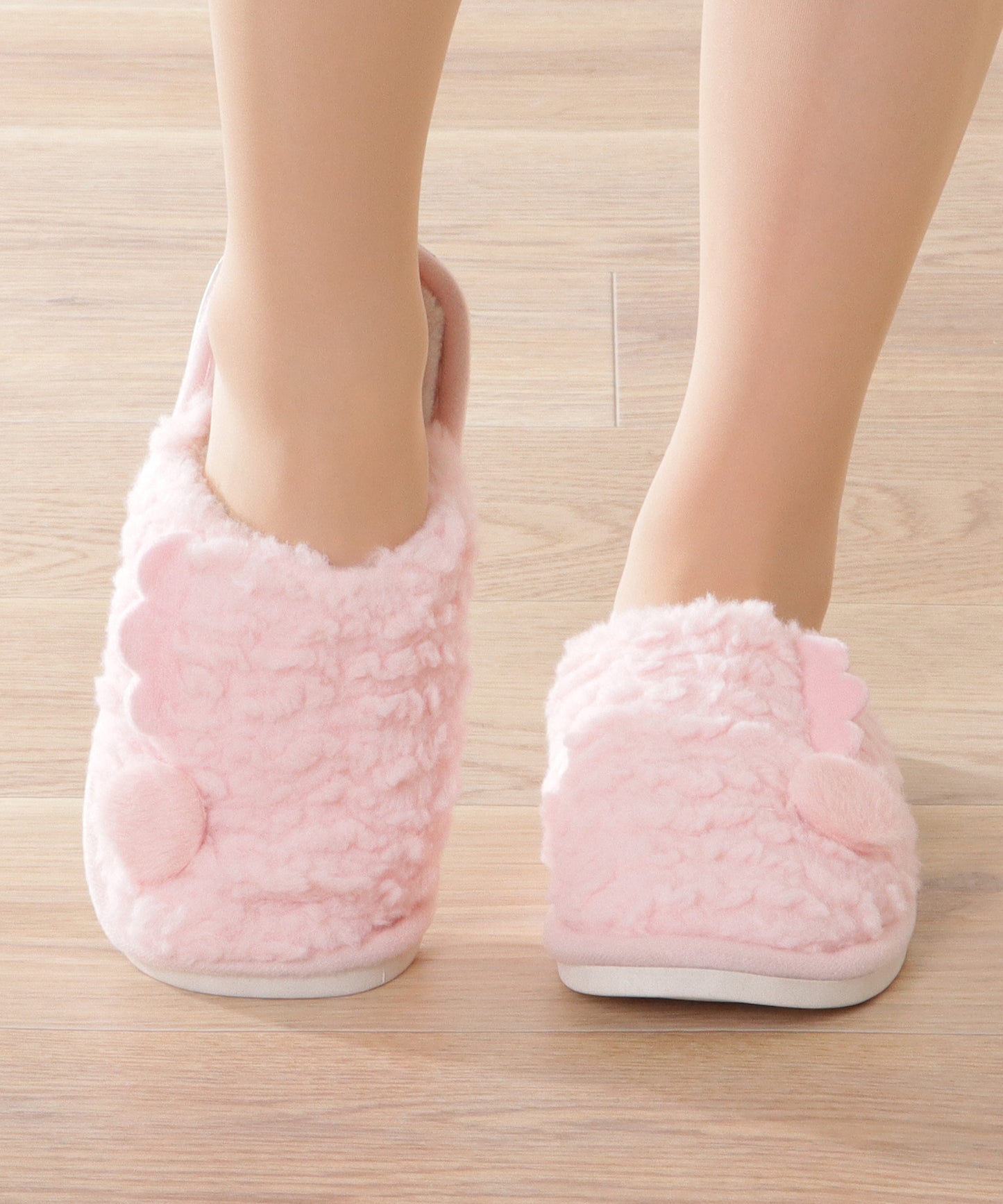 羽付き ふわふわ ファー ルーム スリッパ