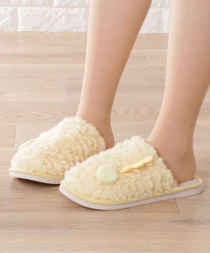 羽付き ふわふわ ファー ルーム スリッパ