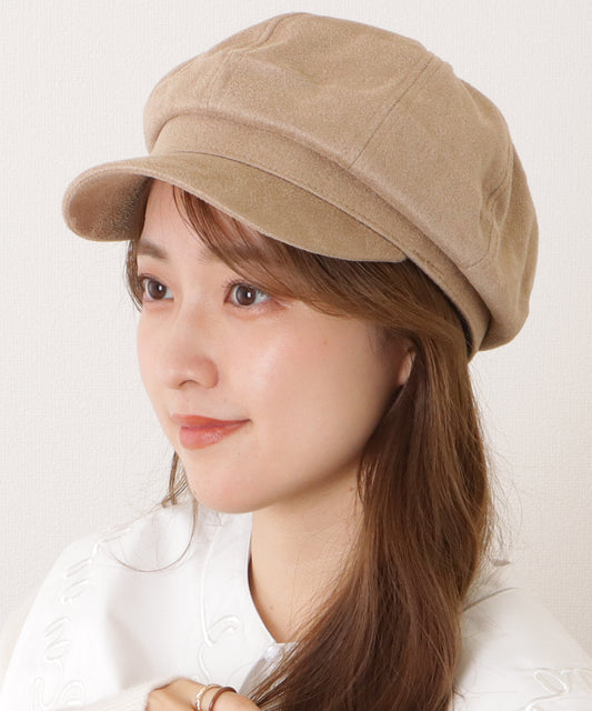 スエード調ベーシックつば広キャスケット