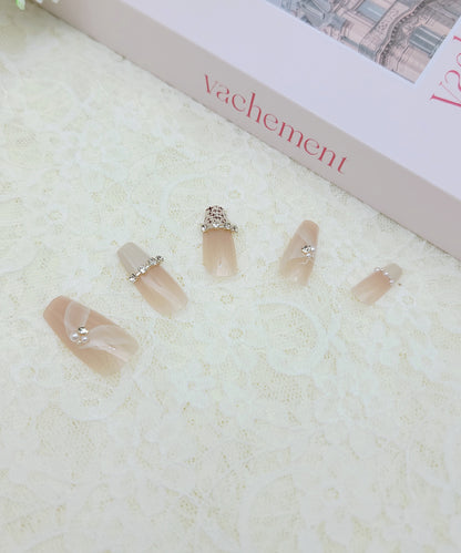 バラエティ ビジュー 血色カラー デザイン ネイルチップ