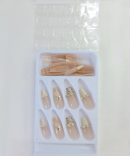 バラエティ ビジュー 血色カラー デザイン ネイルチップ