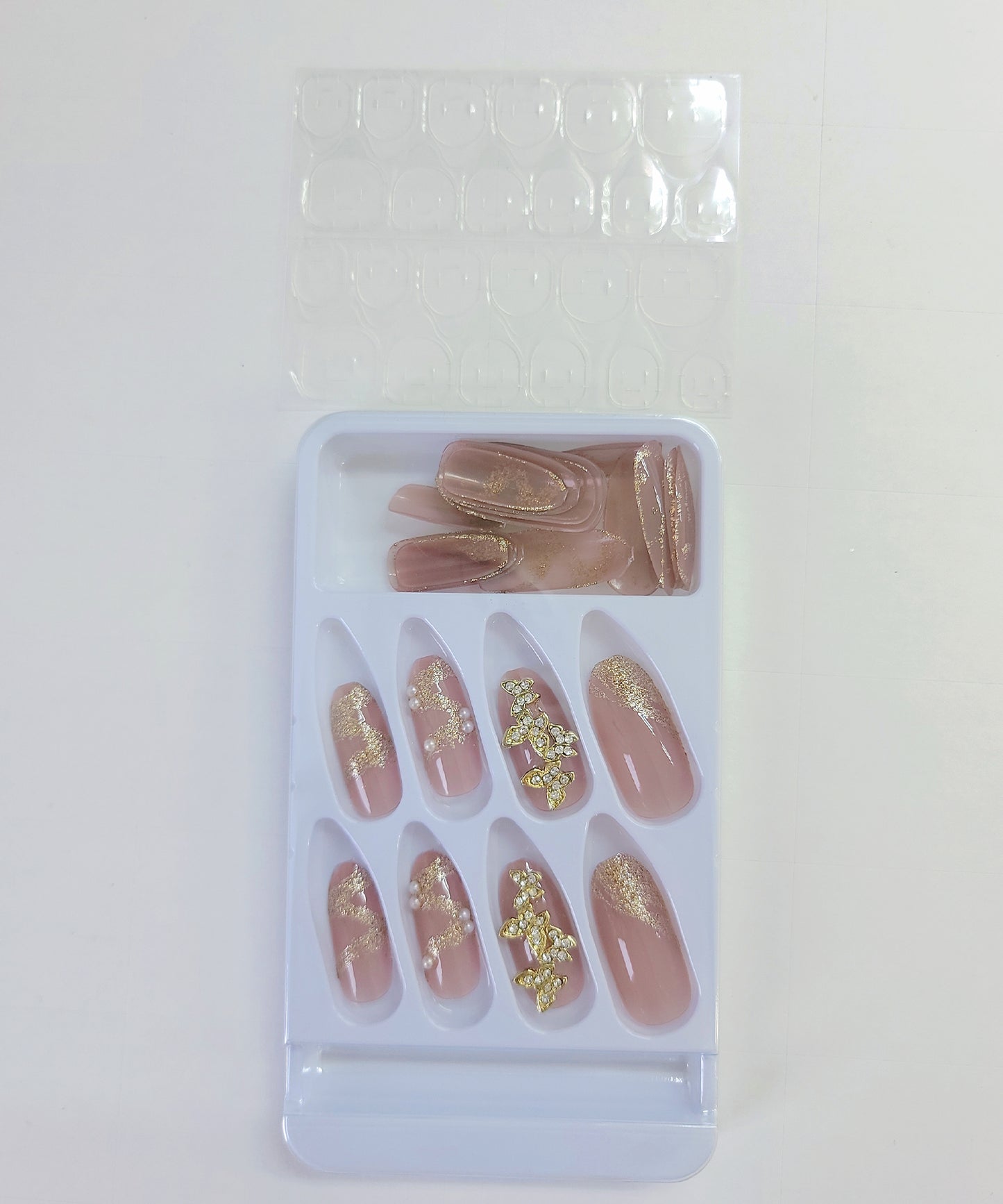 バラエティ ビジュー 血色カラー デザイン ネイルチップ
