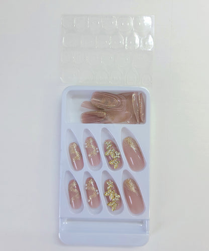 バラエティ ビジュー 血色カラー デザイン ネイルチップ
