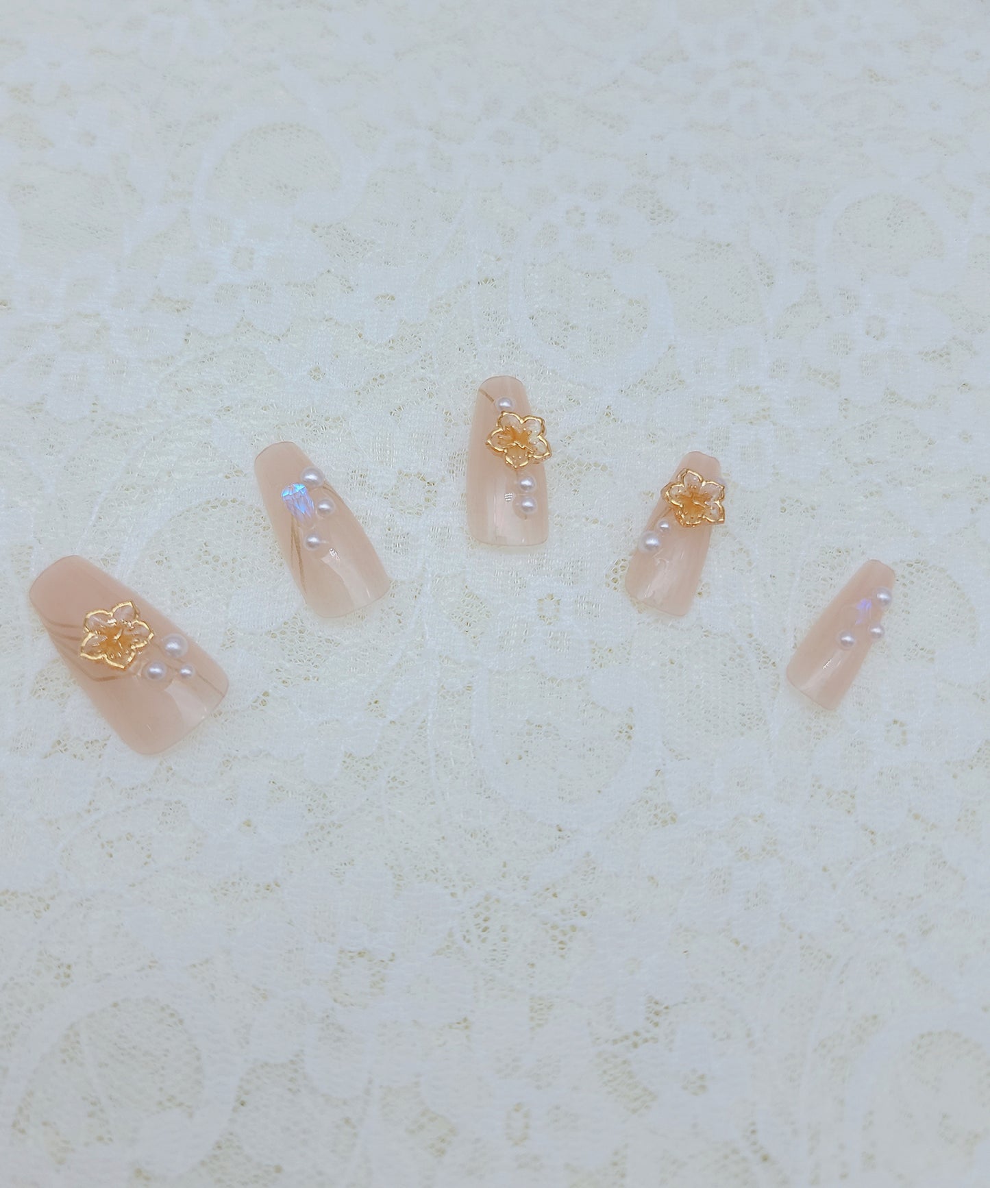 バラエティ フレンチ ビジュー コフィン ネイルチップ