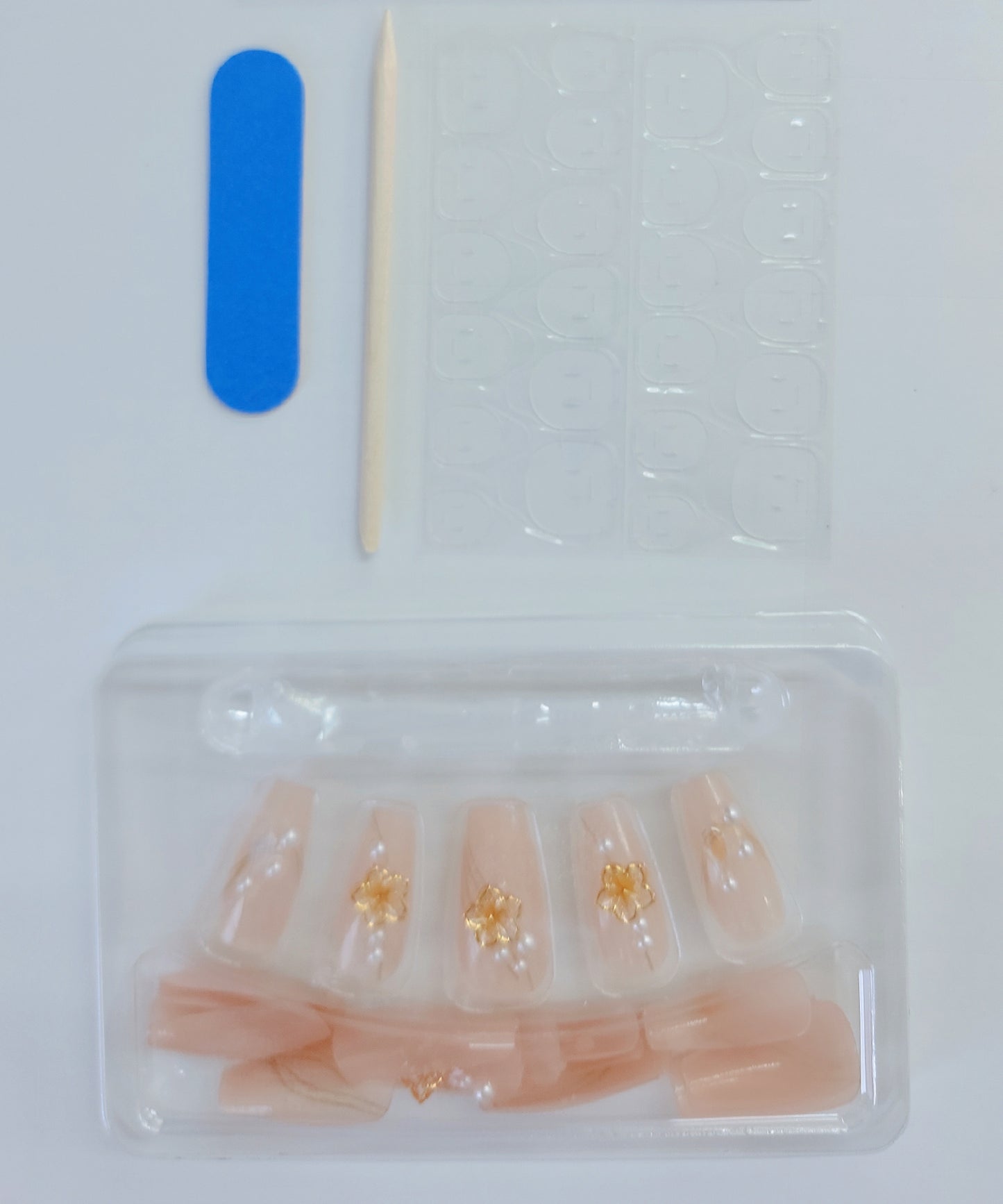 バラエティ フレンチ ビジュー コフィン ネイルチップ