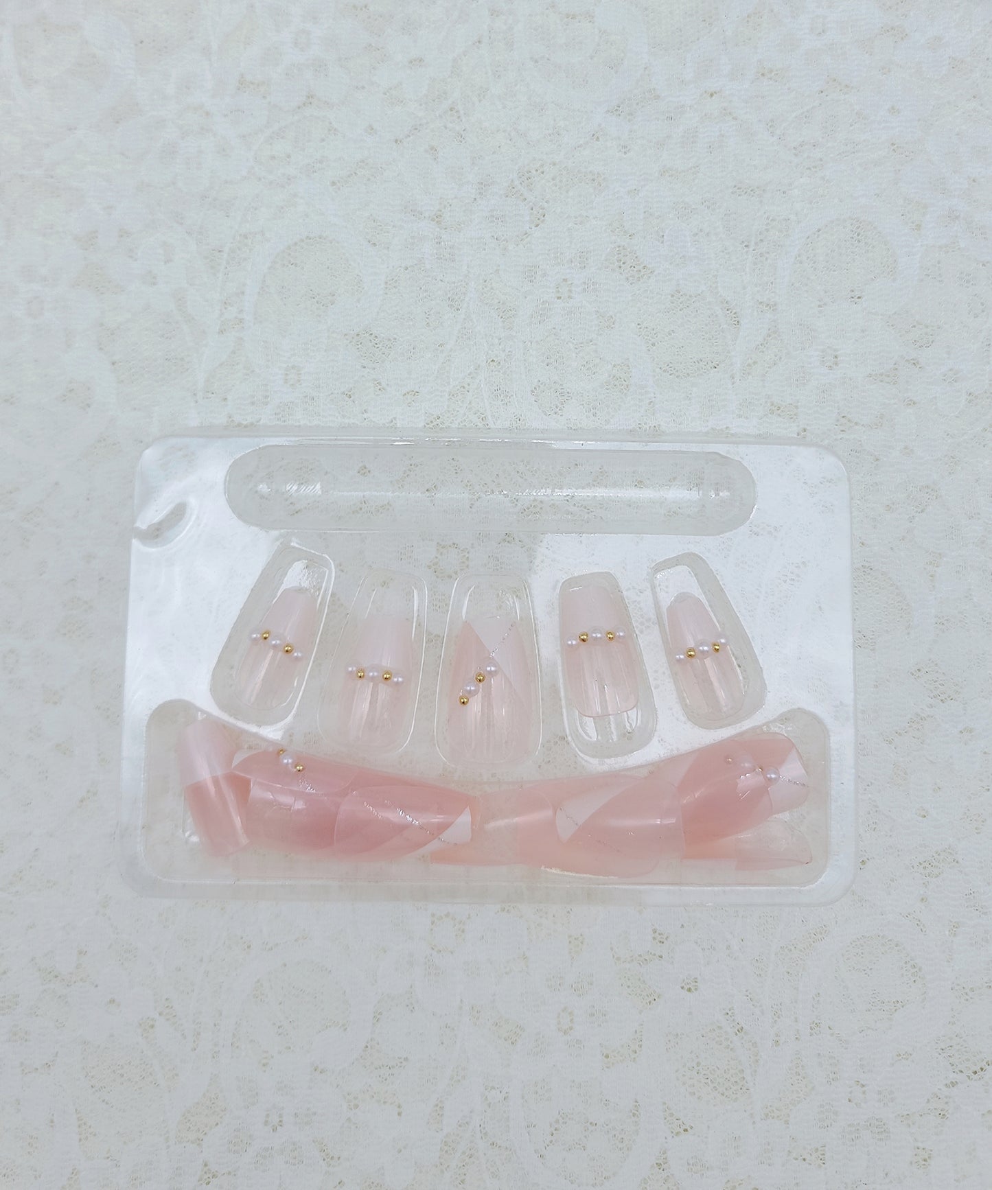 バラエティ フレンチ ビジュー コフィン ネイルチップ