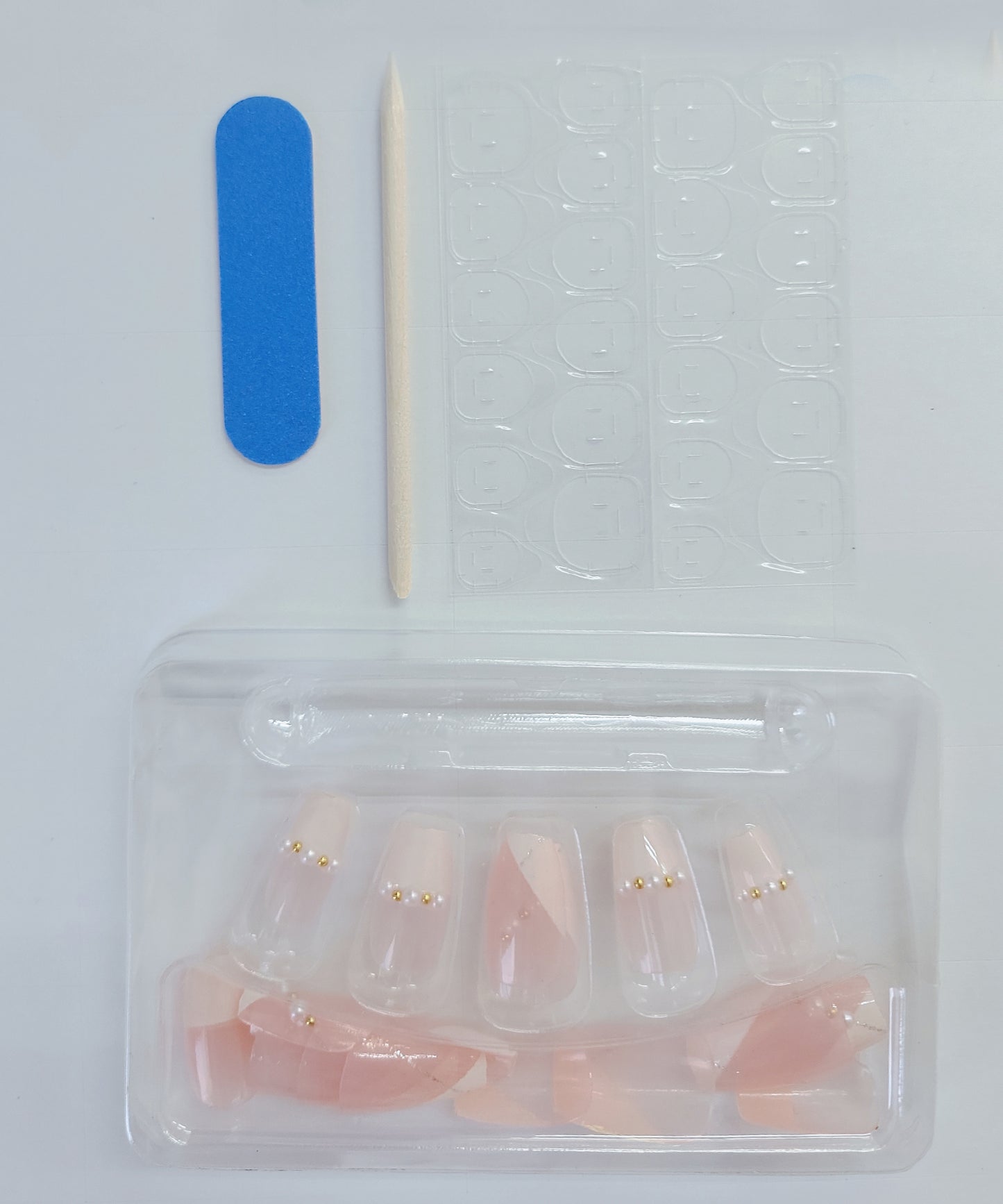 バラエティ フレンチ ビジュー コフィン ネイルチップ