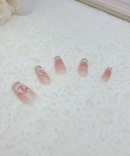 シェル ラメ グラデーション スクエアオフ ネイルチップ