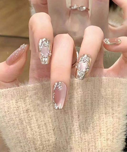 ミラー風 デザイン アート スクエアオフ ネイルチップ