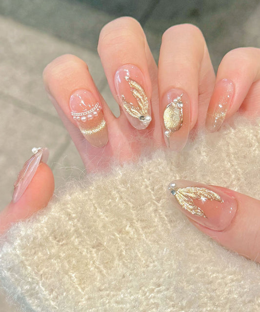 マーメイド デザイン グラデーション オーバル ネイルチップ