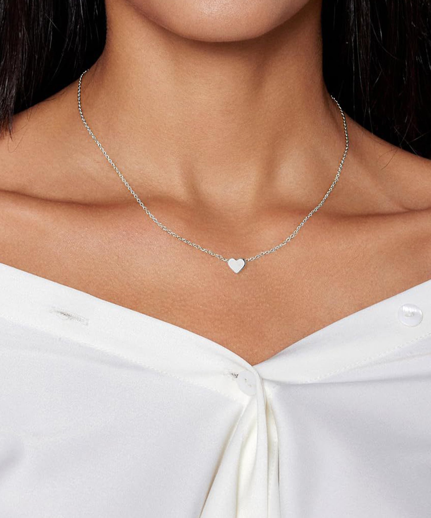 プチ ハート シンプル チェーン ネックレス