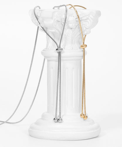 スライダータイ シンプル ロング チタン ネックレス