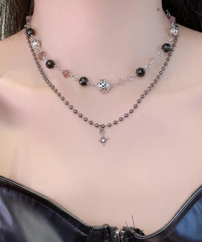 【2点セット】 バラエティ ストーン ビーズ ネックレス