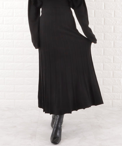 ショルダーフリル切替ニットワンピース