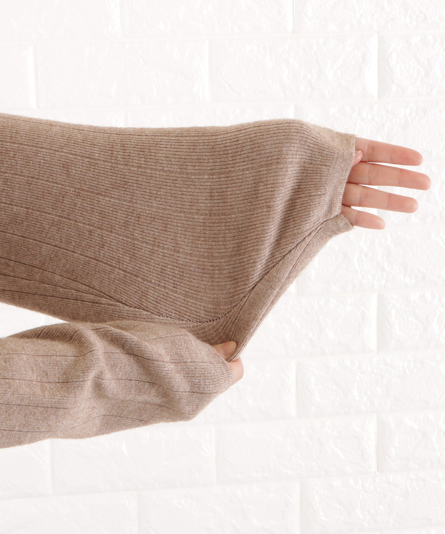 ショルダーフリル切替ニットワンピース