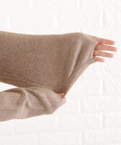 ショルダーフリル切替ニットワンピース