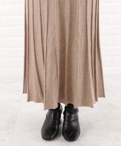 ショルダーフリル切替ニットワンピース