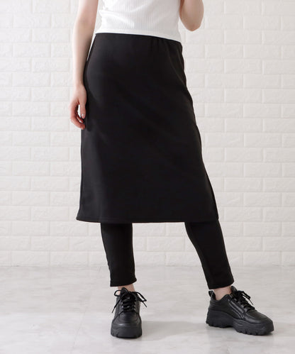 シンプルストレッチニットスカート付きレギンス