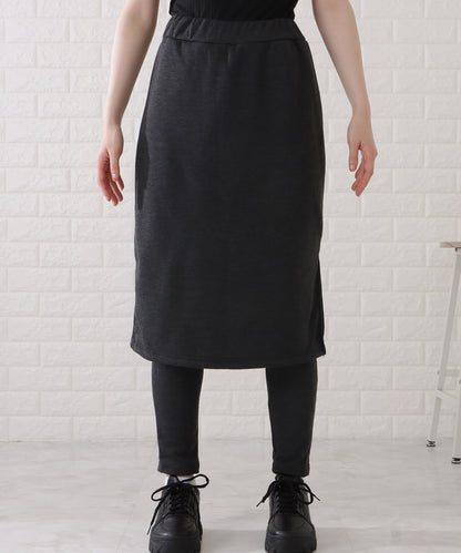 シンプルストレッチニットスカート付きレギンス