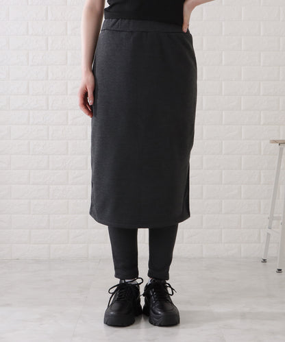 シンプルストレッチニットスカート付きレギンス