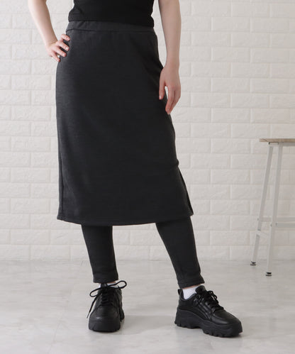 シンプルストレッチニットスカート付きレギンス