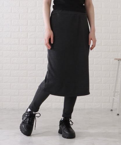 シンプルストレッチニットスカート付きレギンス