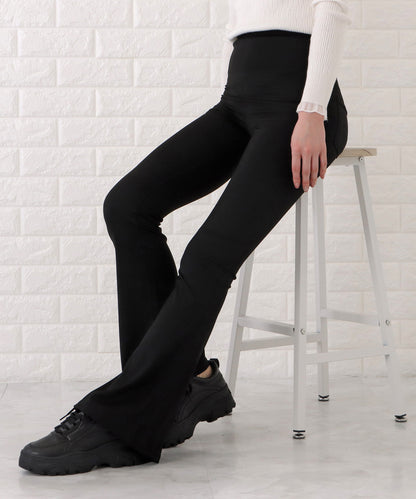美シルエットシンプルスリムフレアパンツ
