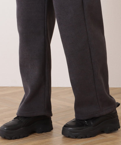 ハイウエストダブルボタンタックワイドパンツ
