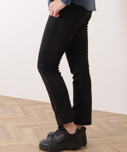 裏起毛ハイウエストストレッチストレートパンツ
