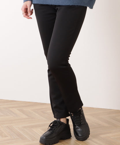 裏起毛ハイウエストストレッチストレートパンツ