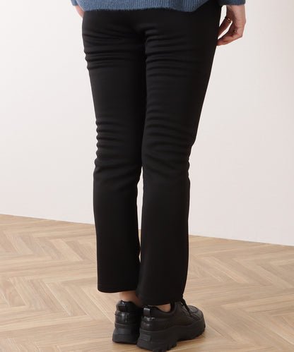 裏起毛ハイウエストストレッチストレートパンツ