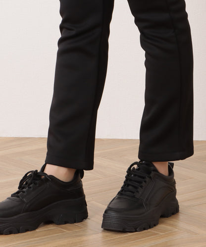 裏起毛ハイウエストストレッチストレートパンツ