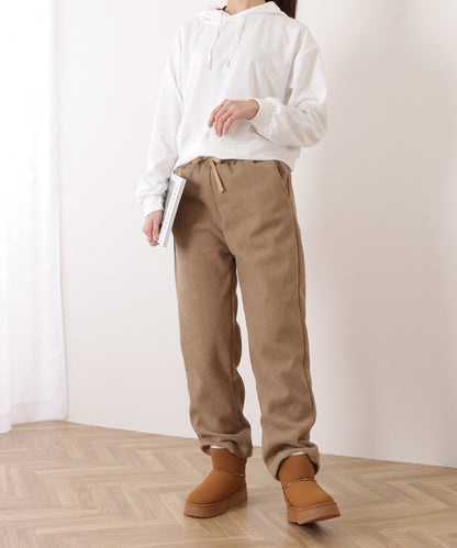 裏起毛コーデュロイストレートイージーパンツ