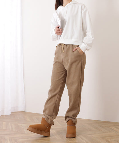 裏起毛コーデュロイストレートイージーパンツ