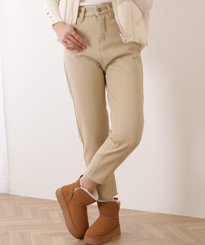 選べる2タイプ ハイウエストストレートデニムパンツ