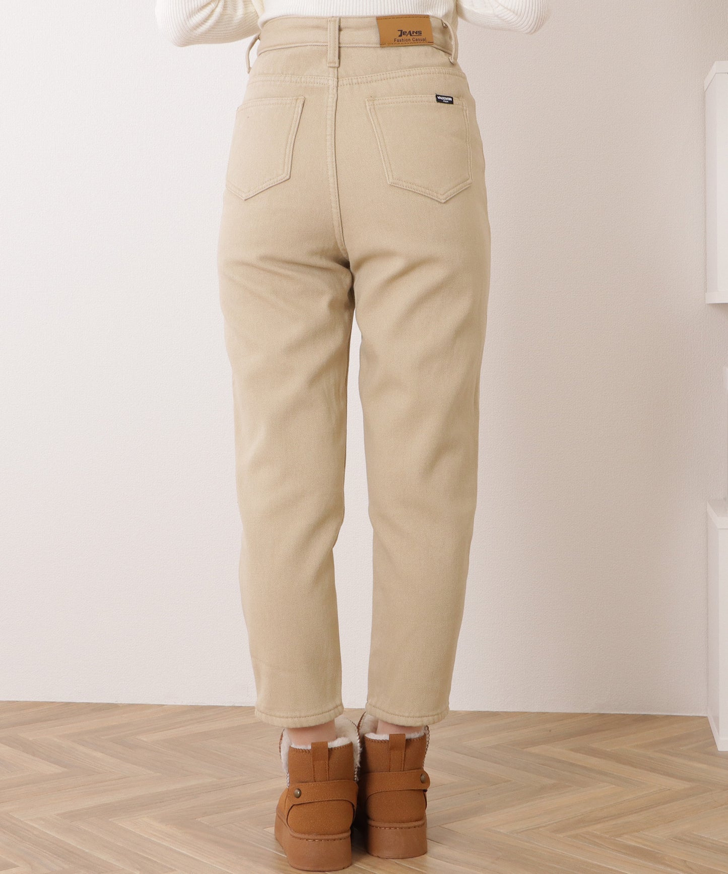 選べる2タイプ ハイウエストストレートデニムパンツ