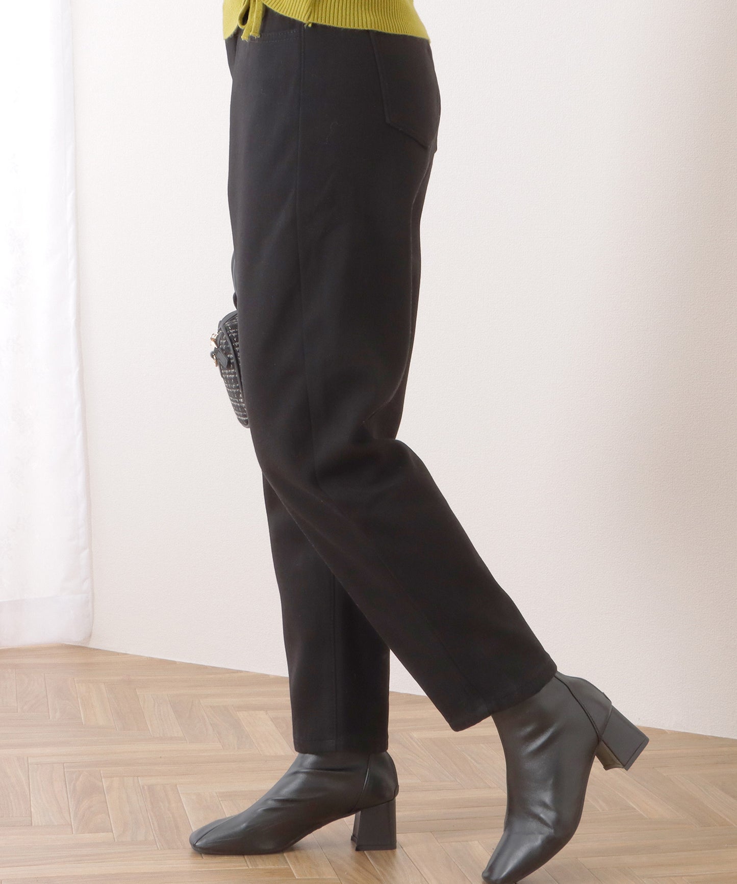 選べる2タイプ ハイウエストストレートデニムパンツ